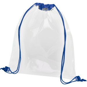 Lancaster transparent drawstring backpack, Royal blue, Transparent clear (Backpacks)