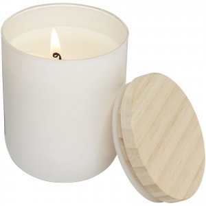 Lani candle with wooden lid, White (Candles)