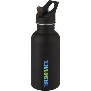 Lexi 500 ml stainless steel sport bottle, Solid black (Sport bottles)