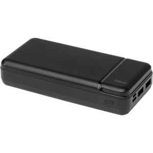 Loop 20.000 mAh recycled plastic power bank, Solid black (Powerbanks)