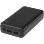 Loop 20.000 mAh recycled plastic power bank, Solid black