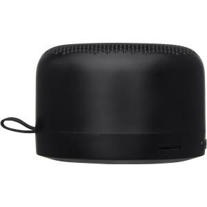 Loop 5W recycled plastic Bluetooth speaker, Solid black (Speakers, radios)