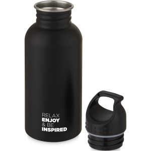 Luca 500 ml stainless steel sport bottle, Solid black (Sport bottles)