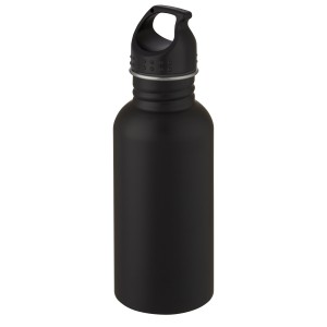 Luca 500 ml stainless steel sport bottle, Solid black (Sport bottles)