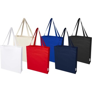 Madras 140 g/m2 GRS recycled cotton gusset tote bag, Natural (Shopping bags)