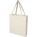 Madras 140 g/m2 GRS recycled cotton gusset tote bag, Natural (12073306)