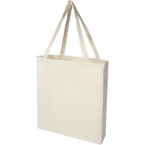 Madras 140 g/m2 GRS recycled cotton gusset tote bag, Natural (Shopping bags)