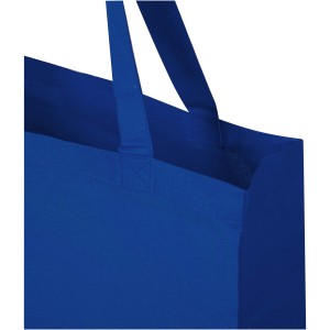 Madras 140 g/m2 GRS recycled cotton gusset tote bag, Royal b (Shopping bags)