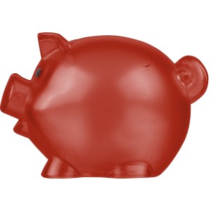 Recycled PS plastic piggy bank Vivi, red