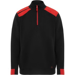 Maverick 280 g/m2 men's half zip sweater, Black, Red