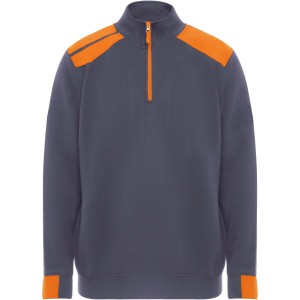 Maverick 280 g/m2 men's half zip sweater, Lead, Orange