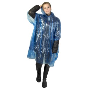 Mayan recycled plastic disposable rain poncho with storage p (Raincoats)