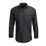 MEN?S JEANS STITCH DENIM SHIRT, Black Denim (PR222BLD)