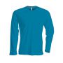 MEN'S LONG-SLEEVED CREW NECK T-SHIRT, Tropical Blue