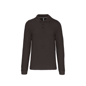 MEN'S LONG-SLEEVED POLO SHIRT, Dark Grey (Long-sleeved shirt)