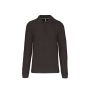 MEN'S LONG-SLEEVED POLO SHIRT, Dark Grey