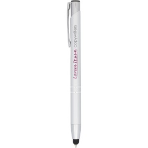 Moneta anodized aluminium click stylus ballpoint pen, Silver (Metallic pen)