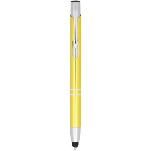 Moneta anodized aluminium click stylus ballpoint pen, Yellow (Metallic pen)
