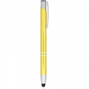 Moneta anodized aluminium click stylus ballpoint pen, Yellow (Metallic pen)