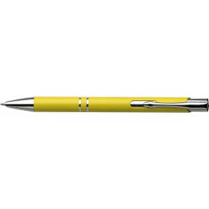 Recycled aluminium ballpen Kamari, yellow (Metallic pen)