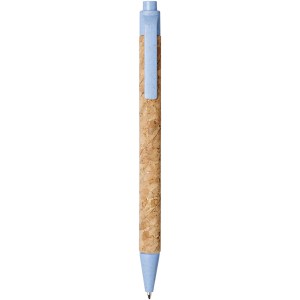 Midar cork and wheat straw ballpoint pen, Blue (Wooden, bamboo, carton pen)