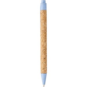 Midar cork and wheat straw ballpoint pen, Blue (Wooden, bamboo, carton pen)