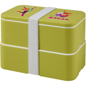 MIYO double layer lunch box, Lime, Lime, White (Plastic kitchen equipments)