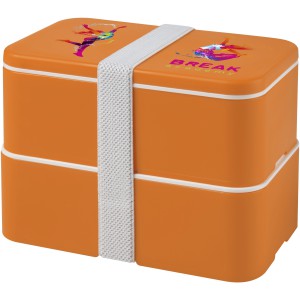 MIYO double layer lunch box, Orange, Orange, White (Plastic kitchen equipments)