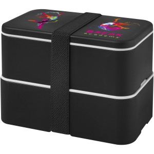 MIYO double layer lunch box, Solid black, Solid black, Solid black (Plastic kitchen equipments)