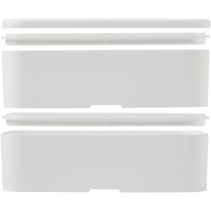 MIYO double layer lunch box, White, White, Solid black (Plastic kitchen equipments)