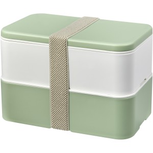 MIYO Renew double layer lunch box, Ivory white, Seaglass gre (Plastic kitchen equipments)