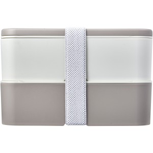 MIYO Renew double layer lunch box, Pebble grey, Ivory white (Plastic kitchen equipments)