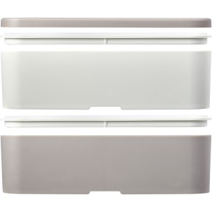 MIYO Renew double layer lunch box, Pebble grey, Ivory white (Plastic kitchen equipments)