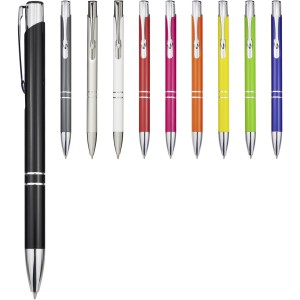 Moneta aluminium click ballpoint pen, White (Metallic pen)