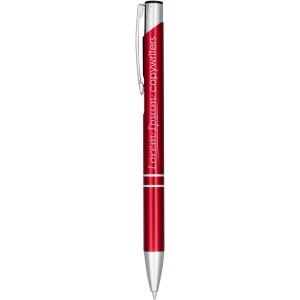 Moneta anodized aluminium click ballpoint pen- Black Ink, Re (Metallic pen)