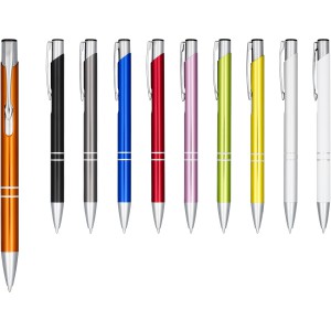 Moneta anodized aluminium click ballpoint pen- Black Ink, Wh (Metallic pen)