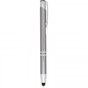 Moneta anodized aluminium click stylus ballpoint pen, Gun metal (Metallic pen)