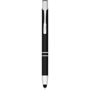 Moneta anodized aluminium click stylus ballpoint pen, solid black (Metallic pen)