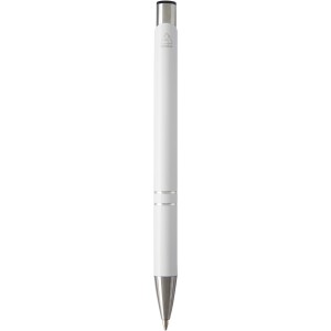 Moneta recycled aluminium ballpoint pen, White (Metallic pen)