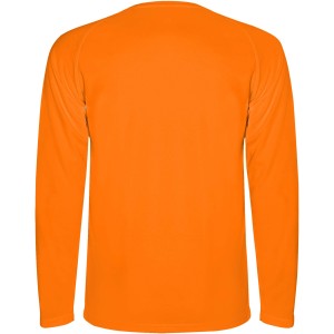 Montecarlo long sleeve kids sports t-shirt, Fluor Orange (T-shirt, mixed fiber, synthetic)