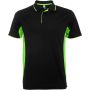 Montmelo short sleeve unisex sports polo, Solid black, Lime