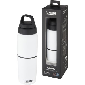 MultiBev vacuum insulated stainless steel 500 ml bottle and 350 ml cup, White (Sport bottles)