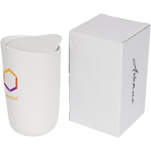 Mysa 410 ml double wall ceramic tumbler, White (Glasses)