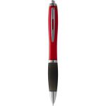 Nash ballpoint pen with coloured barrel and black grip, Red, solid black (10608500)
