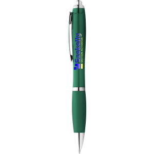 Nash ballpoint pen with coloured barrel and grip, Green (Plastic pen)