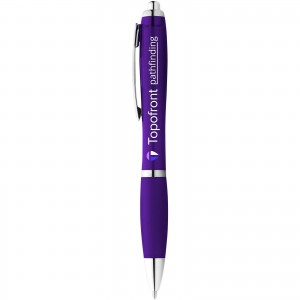 Nash ballpoint pen with coloured barrel and grip, Purple (Plastic pen)