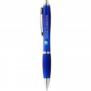 Nash ballpoint pen with coloured barrel and grip, Royal blue (Plastic pen)