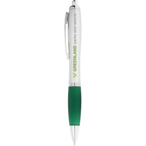 Nash ballpoint pen with coloured grip, Green,Silver (Plastic pen)