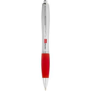 Nash ballpoint pen with silver barrel with coloured grip, Silver,Red (Plastic pen)