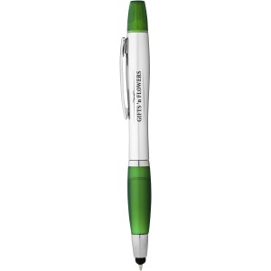 Nash stylus ballpoint pen and highlighter, Green (Multi-colored, multi-functional pen)